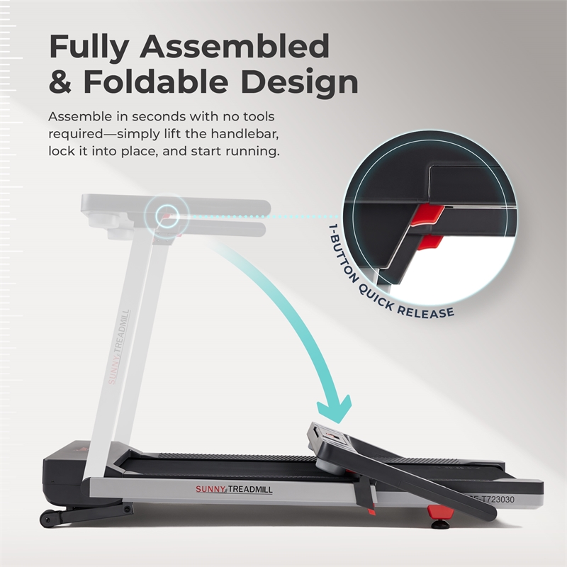 Sunny Health & Fitness Foldable Auto Incline Treadmill 20