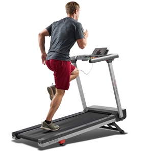 Sunny Health & Fitness Foldable Auto Incline Treadmill 20&quot Belt in Black/Grey