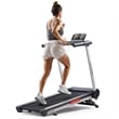 Sunny Health & Fitness Pace 500 Smart Auto Incline Treadmill in Black/Gray/Red