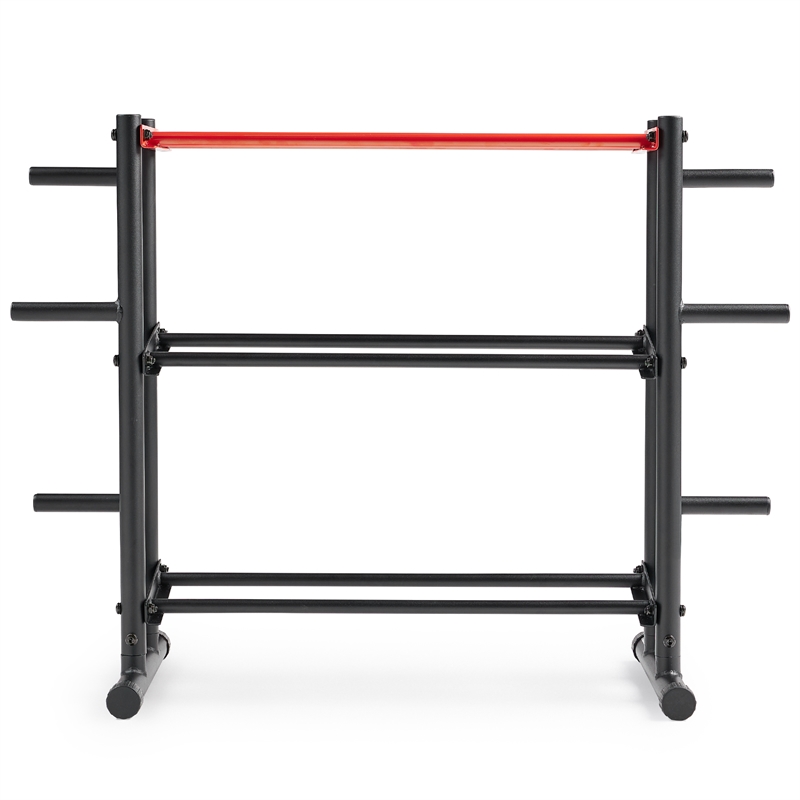 Sunny Health & Fitness Multi-Weight Storage Rack Stand in Black