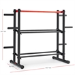 Sunny Health & Fitness Multi-Weight Storage Rack Stand in Black