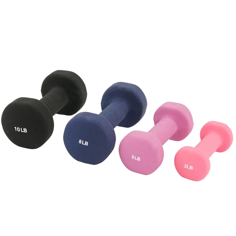 Sunny Health & Fitness Neoprene Dumbbell - 10lb PAIR in Black