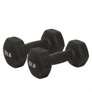 Sunny Health & Fitness Neoprene Dumbbell - 10lb PAIR in Black