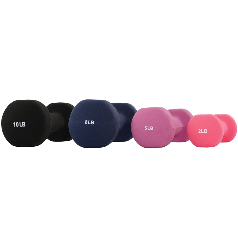 Sunny Health & Fitness Neoprene Dumbbell - 2lb PAIR in Pink
