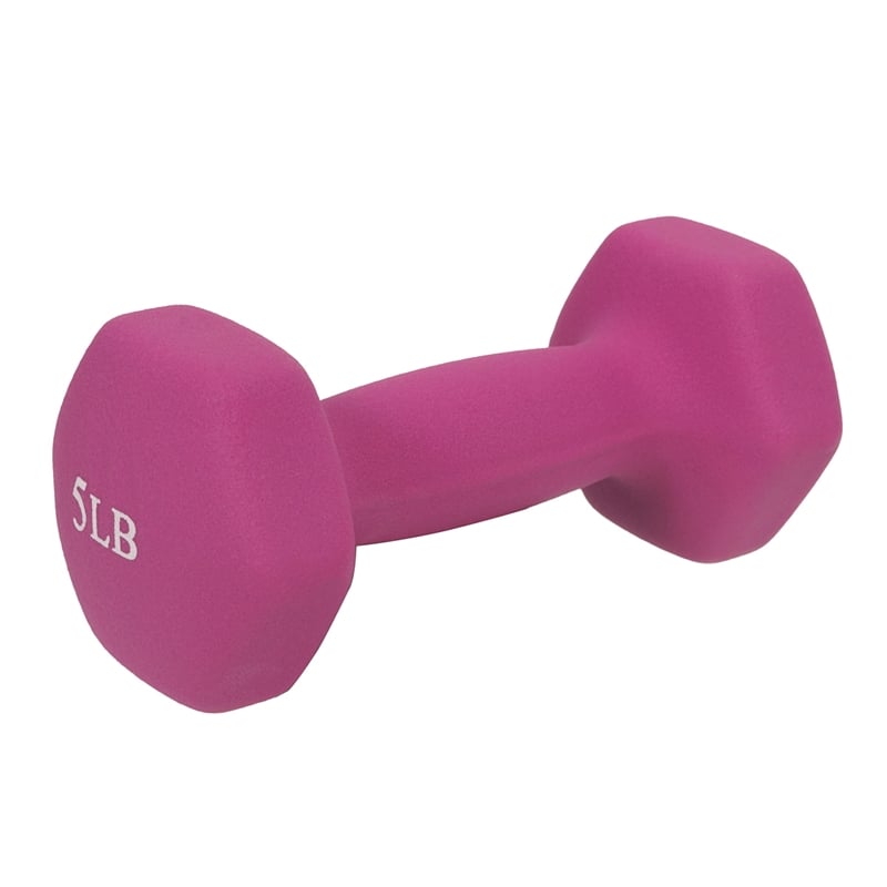 Sunny Health & Fitness Neoprene Dumbbell - 5lb PAIR in Fuschia