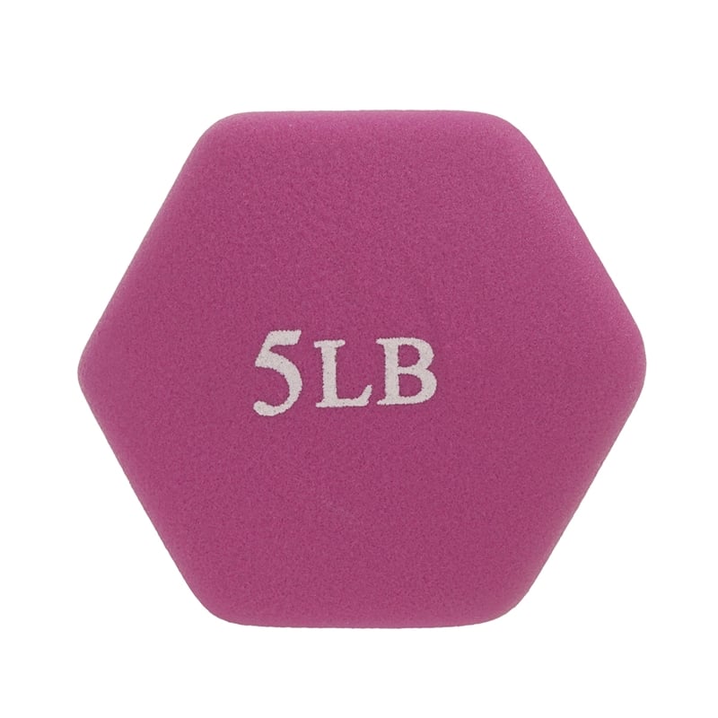 Sunny Health & Fitness Neoprene Dumbbell - 5lb PAIR in Fuschia