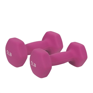 Sunny Health & Fitness Neoprene Dumbbell - 5lb PAIR in Fuschia