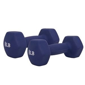 Sunny Health & Fitness Neoprene Dumbbell - 8lb PAIR in Blue