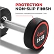 Sunny Health & Fitness Signature Style Polyurethane Round Dumbbell 15lb in Black
