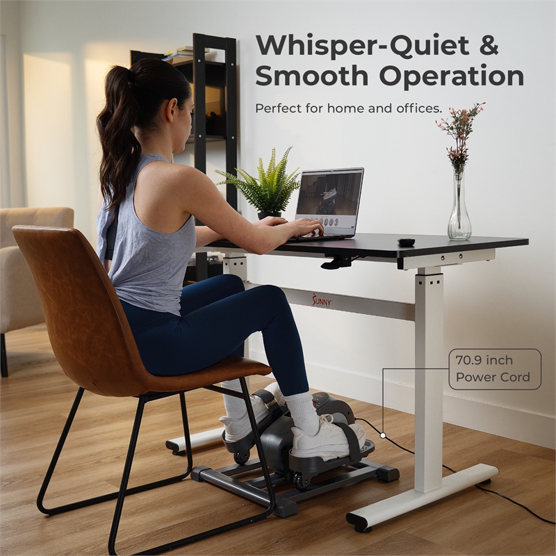 Sunny Health & Fitness Smart Motorized Mini Elliptical With 18-Levels Speed-Grey