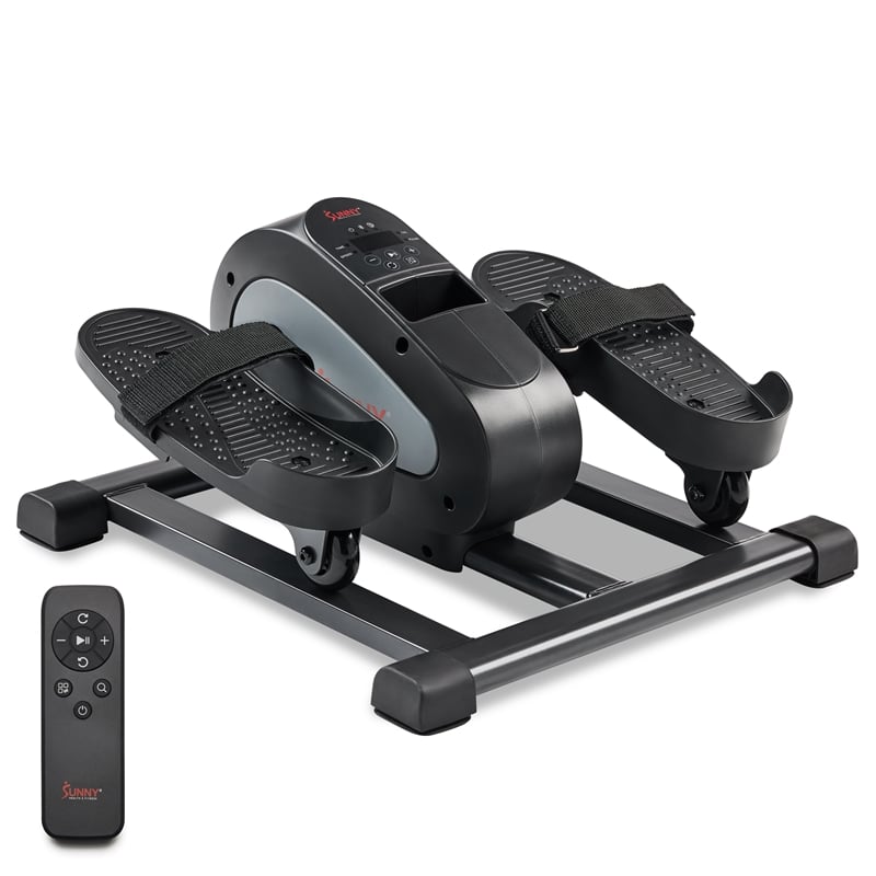 Sunny Health & Fitness Smart Motorized Mini Elliptical With 18-Levels Speed-Grey