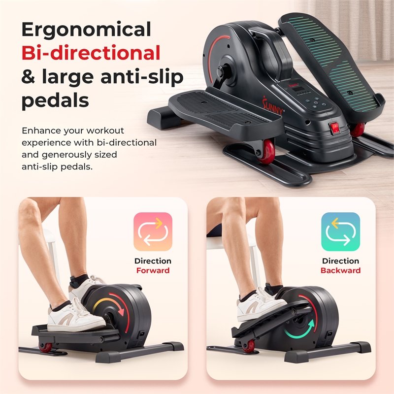 Sunny Health & Fitness SitFit Electric Under Desk Smart Elliptical - Dark Grey