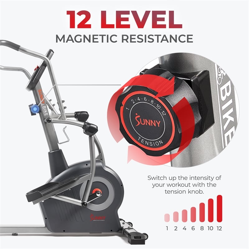 Elite Interactive Series Exercise Recumbent Cross Trainer and Elliptical -Silver