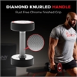 Sunny Health & Fitness Signature Style Polyurethane Round Dumbbell 25lb in Black