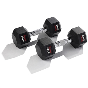 Sunny Health & Fitness Core Fit Hex Style Dumbbells 20lb Pair in Black