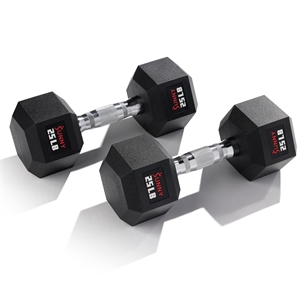 Sunny Health & Fitness Core Fit Hex Style Dumbbells 25lb Pair in Black