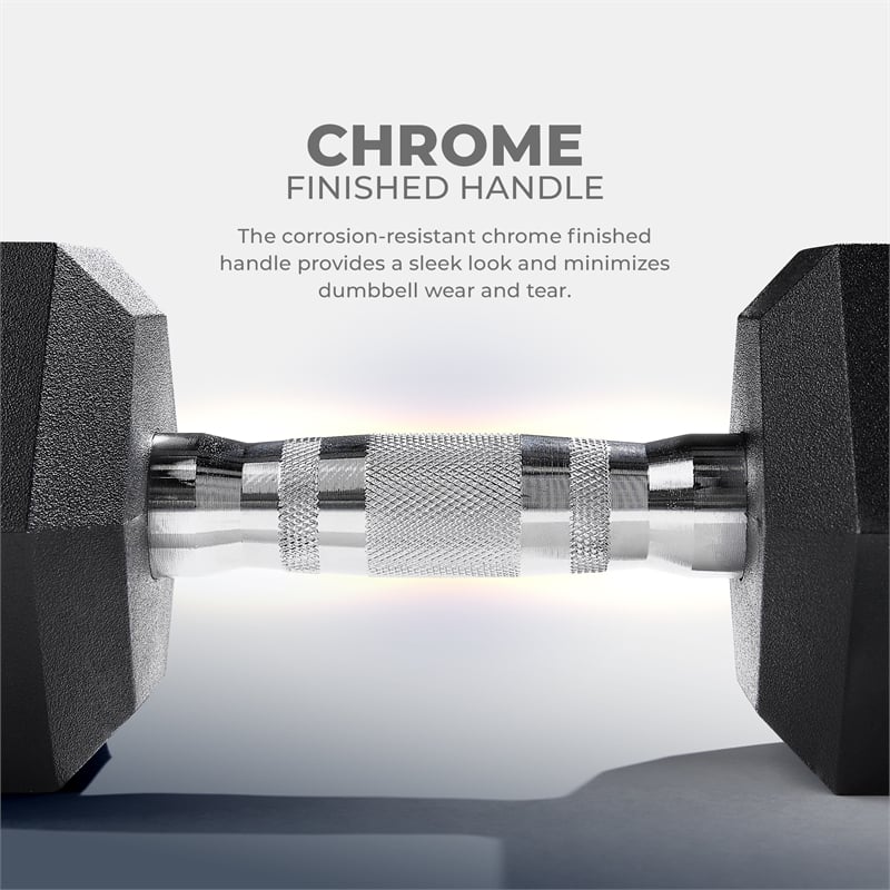 Sunny Health & Fitness Core Fit Hex Style Dumbbell 30lb in Black