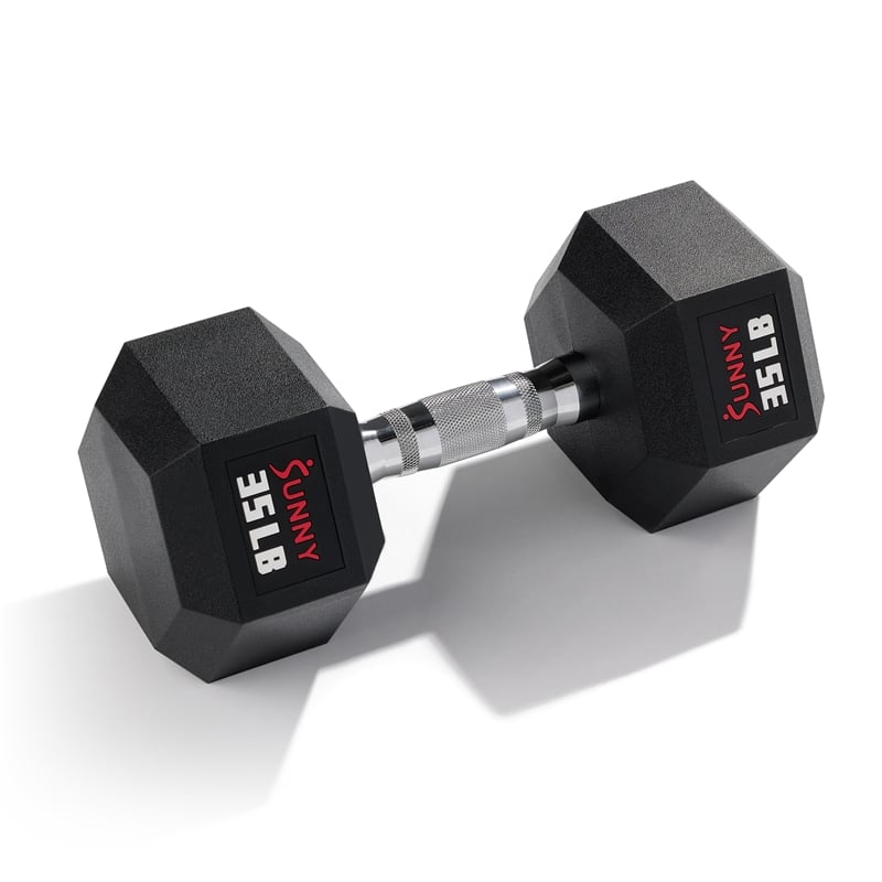 Sunny Health & Fitness Core Fit Hex Style Dumbbell 35lb in Black