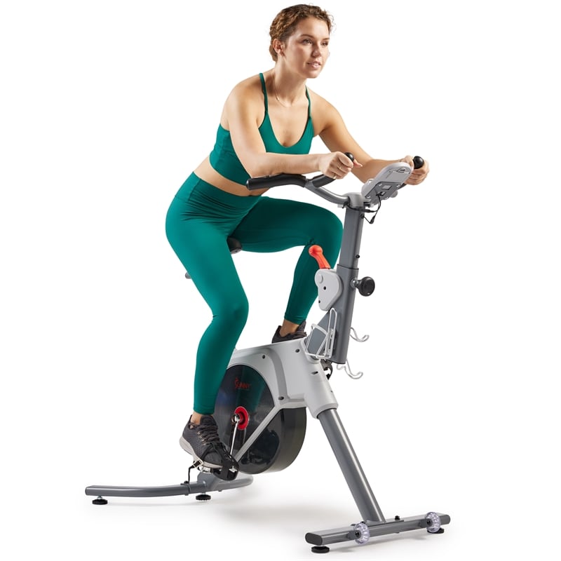 Sunny Health & Fitness Prime Mag Belt Drive Indoor Bike 2-Stage Trans in Gray