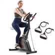 Sunny Health & Fitness Corezy 16-Level Mag Upright Bike w/ Bands in Black