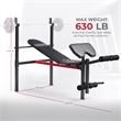 Sunny Health & Fitness Adj Standard Incline Bench w/ Leg Dev in Black
