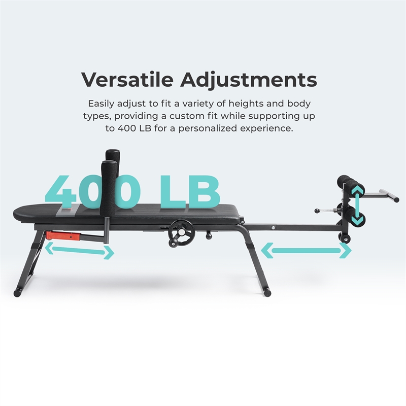 Sunny Health & Fitness Inversion Traction Stretch Decompression Table in Black