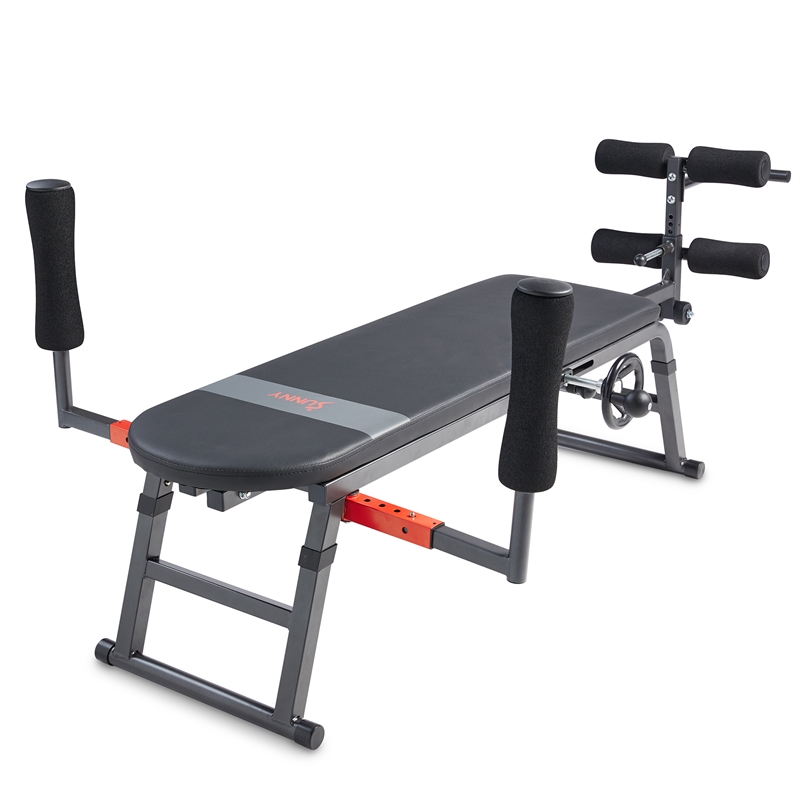 Sunny Health & Fitness Inversion Traction Stretch Decompression Table in Black
