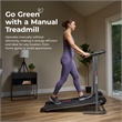 Sunny Health & Fitness Smart Manual Walking Treadmill in Black/Grey