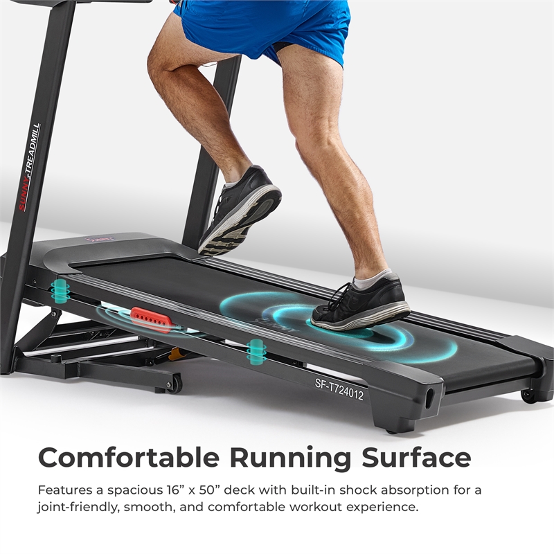 Sunny Health & Fitness Active 400 Smart Auto Incline Treadmill in Black/Red