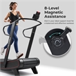 Sunny Health & Fitness Modern Smart Manual Treadmill w/ 8-Level MR in Red/Black