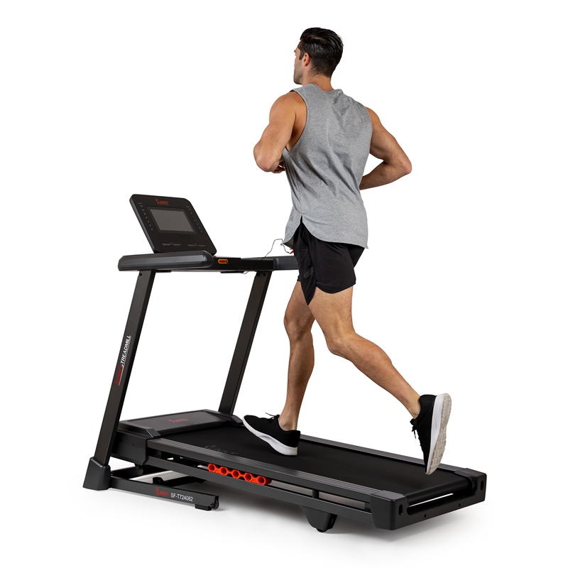Sunny Health & Fitness Ultra T10 Smart Treadmill in Black/Red