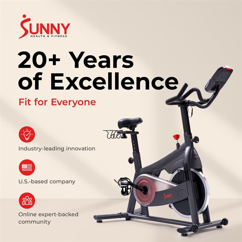 Sunny Health & Fitness PACE 300 Smart Mag Cycling Bike in Gray