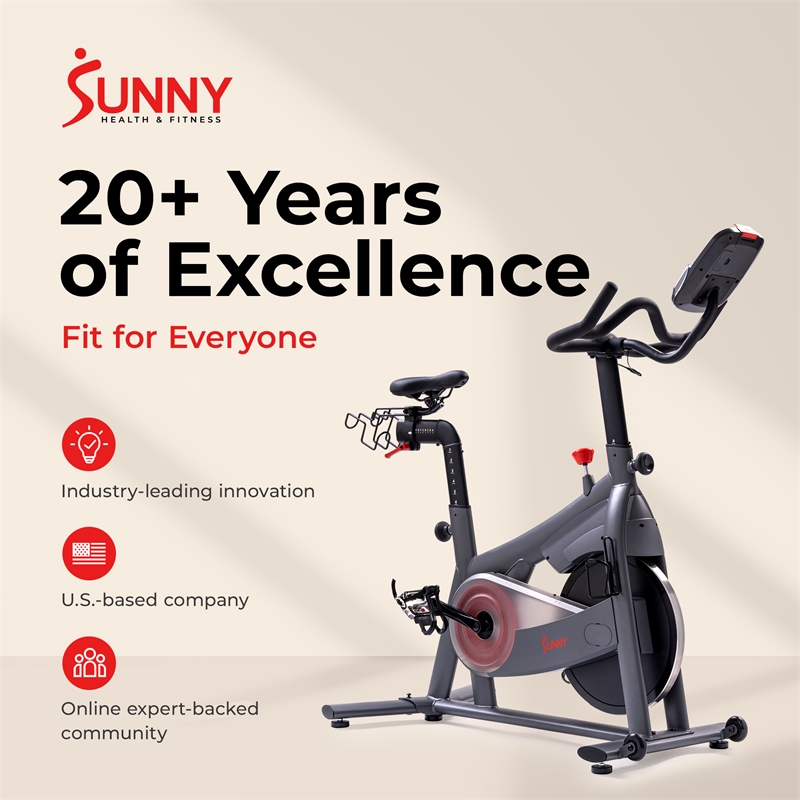 Sunny Health & Fitness Excel 500 Smart Mag Cycling Bike in Gray
