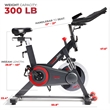 Sunny Health & Fitness Premium Smart Indoor Cycling Bike in Gray