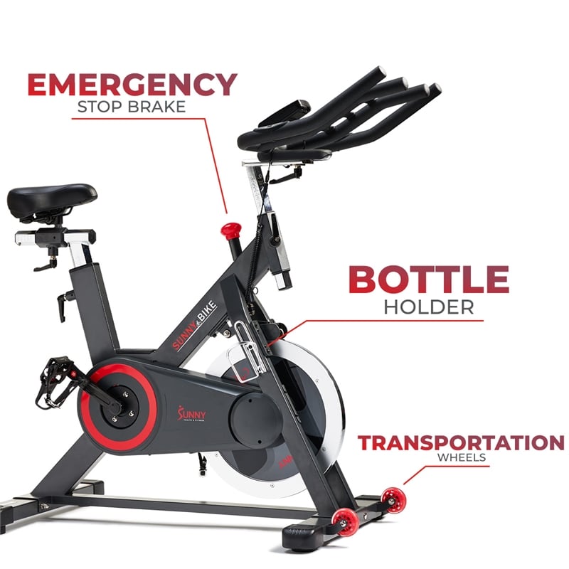 Sunny Health & Fitness Premium Smart Indoor Cycling Bike in Gray
