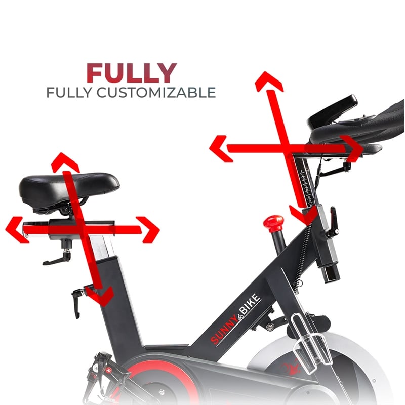 Sunny Health & Fitness Premium Smart Indoor Cycling Bike in Gray