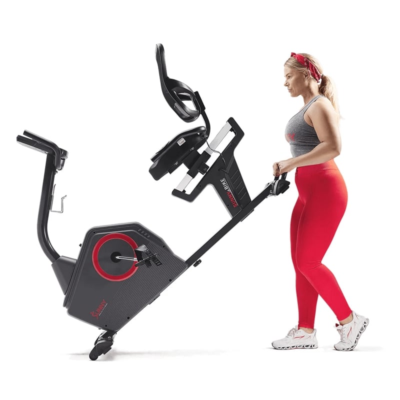 Sunny Health & Fitness Premium Smart Recumb Bike in Black