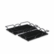 Gelven Set of 2 Black Mirrored Modern Metal Trays
