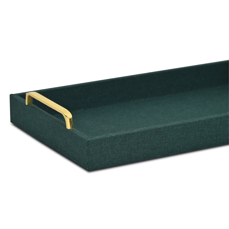 Canter Isle Linen Dark Green Tray