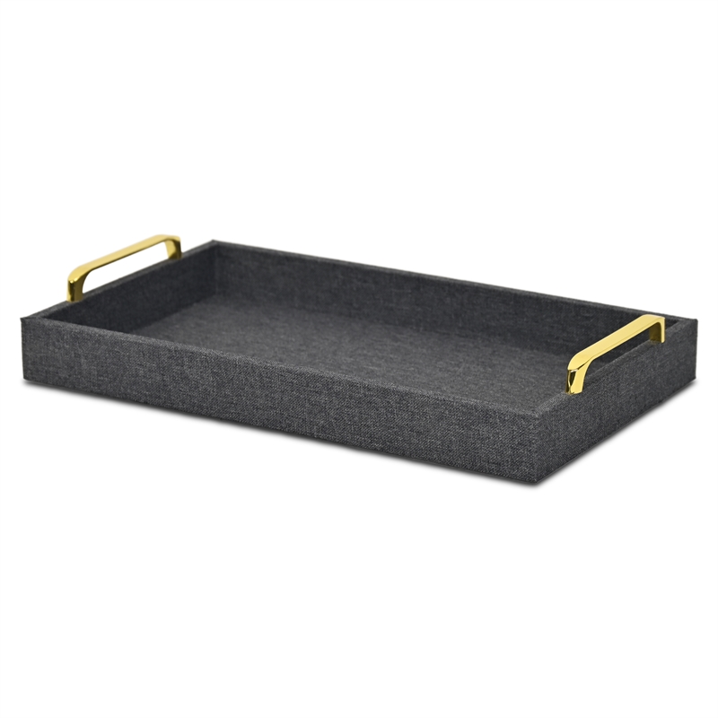 Canter Isle Linen Dark Gray Tray
