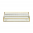 Veldra Gold Square Fluted Glass Tray