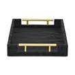 Ausel Crinkled Gloss Pattern Tray with Gold Handles