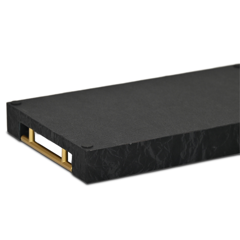 Ausel Crinkled Gloss Pattern Tray with Gold Handles