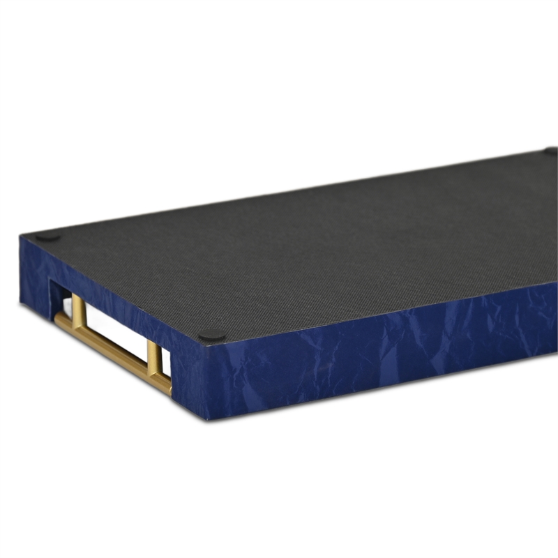 Ausel Crinkled Gloss Pattern Tray with Gold Handles