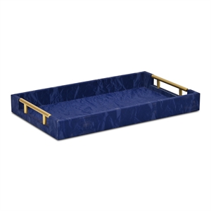 Ausel Crinkled Gloss Pattern Tray with Gold Handles