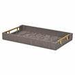 Ausel Crinkled Gloss Pattern Tray with Gold Handles