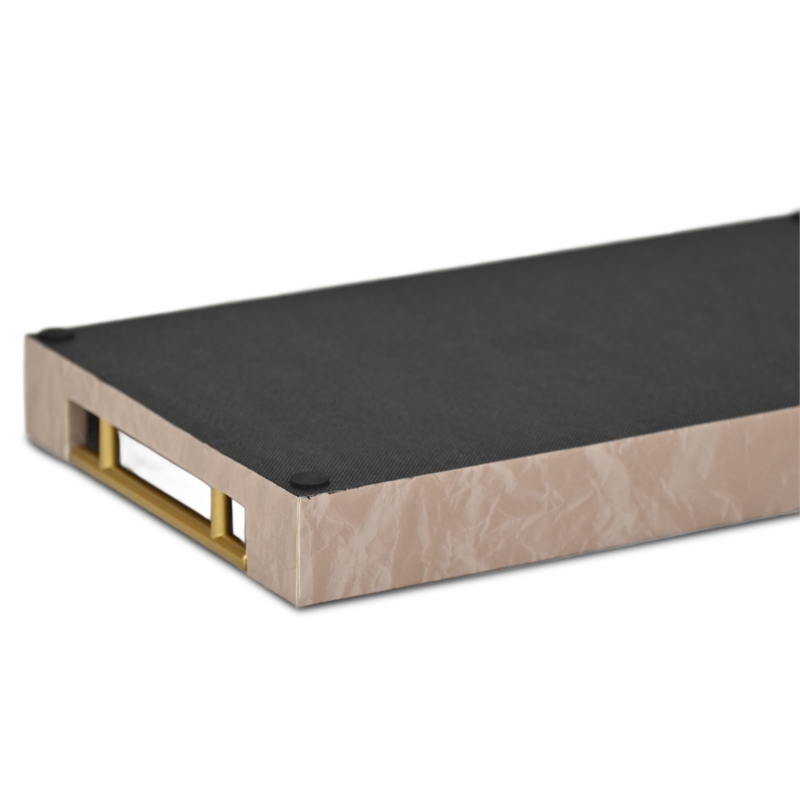 Ausel Crinkled Gloss Pattern Tray with Gold Handles