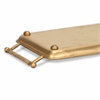 Syla Gold Metal Tray with Wicker Wrapped Handles