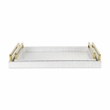 Lusan White and Gold Vinyl Tray Set of 2