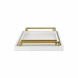 Lusan White and Gold Vinyl Tray Set of 2